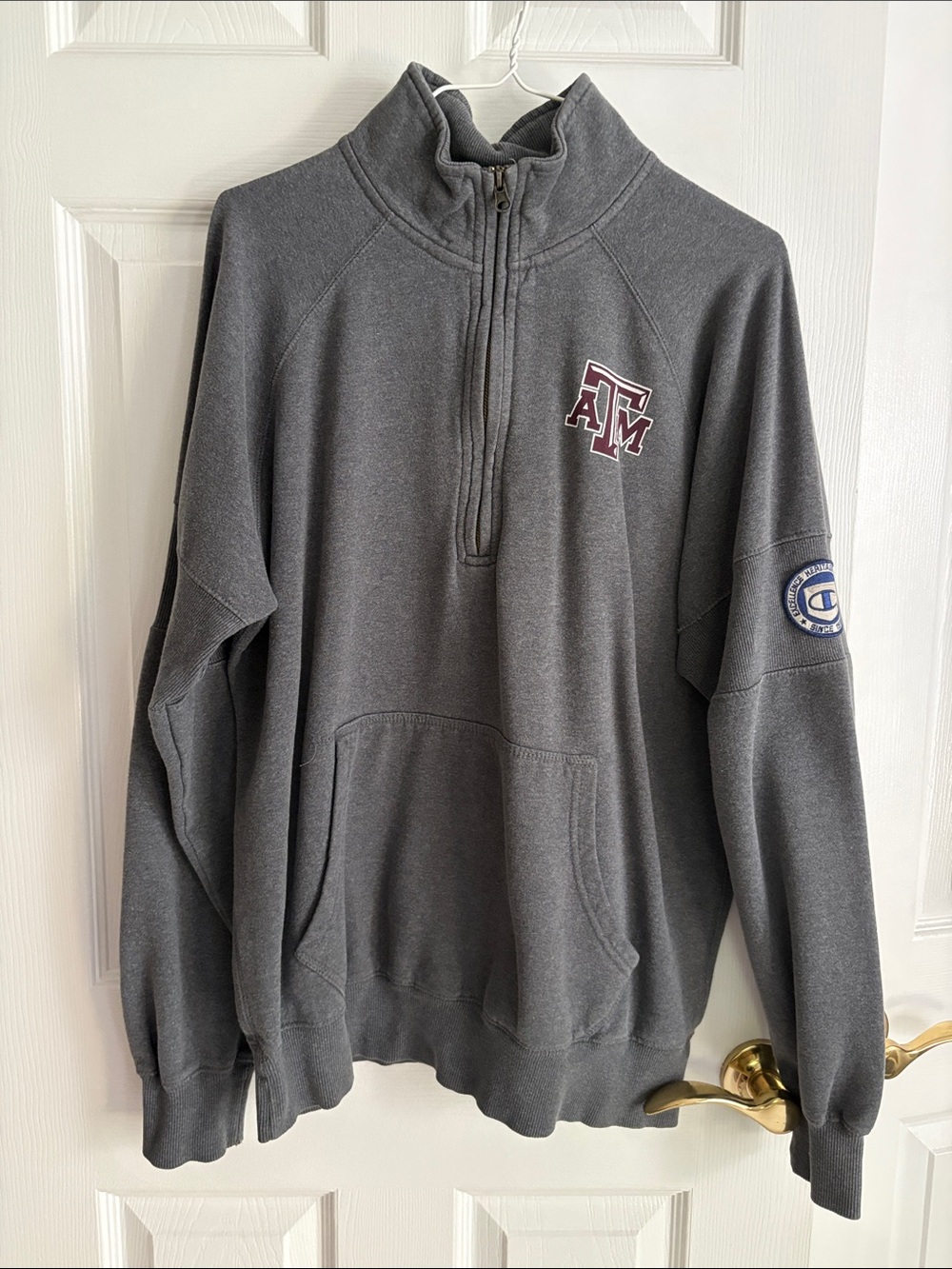 Champion Gray Texas A&M Quarter-Zip Pullover